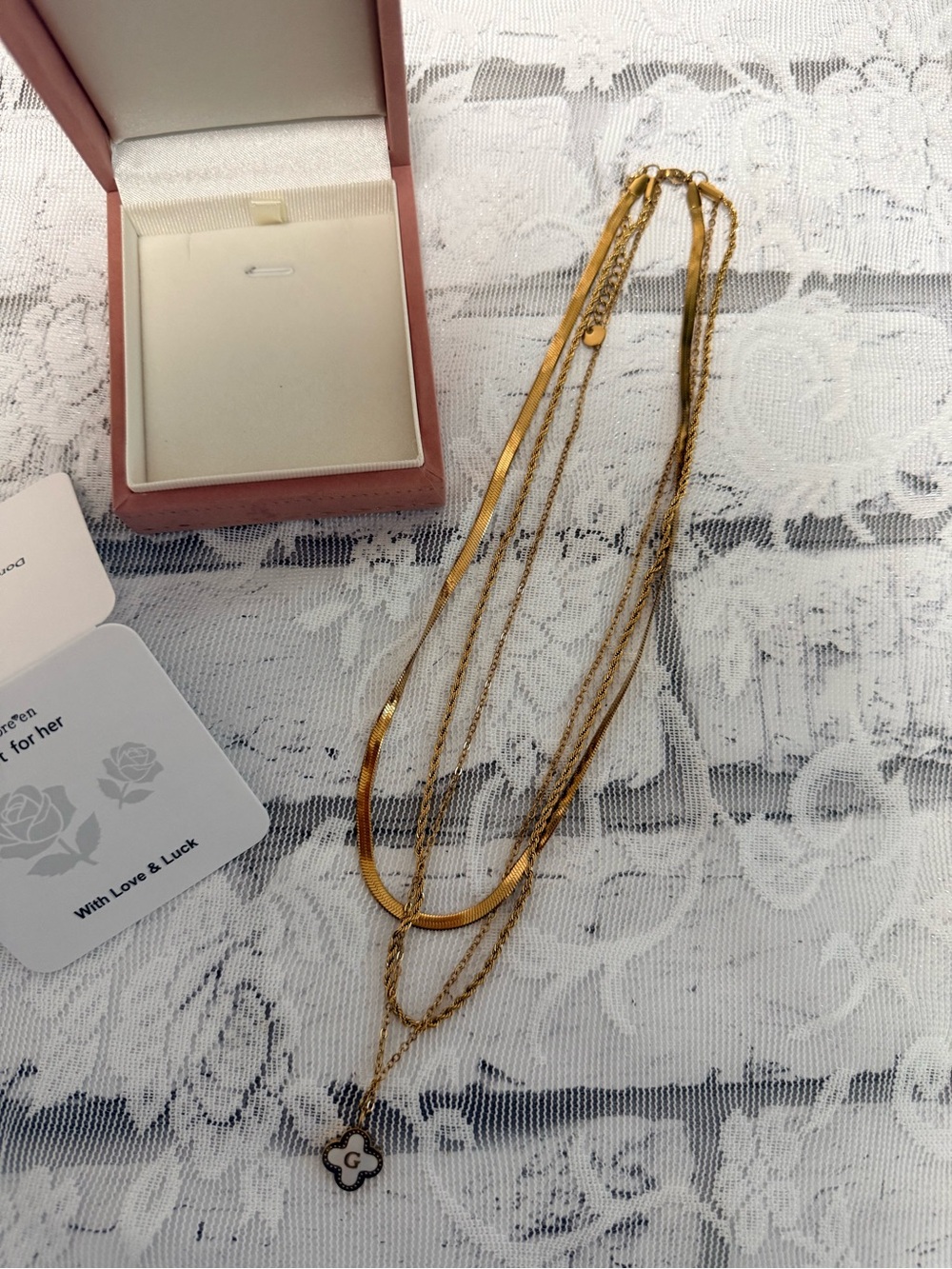 Amazon Essentials Gold Tone Layered Necklace Set - Picture 2 of 2